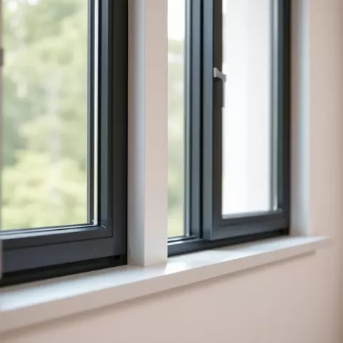 Okna antracyt jaki parapet wewnętrzny